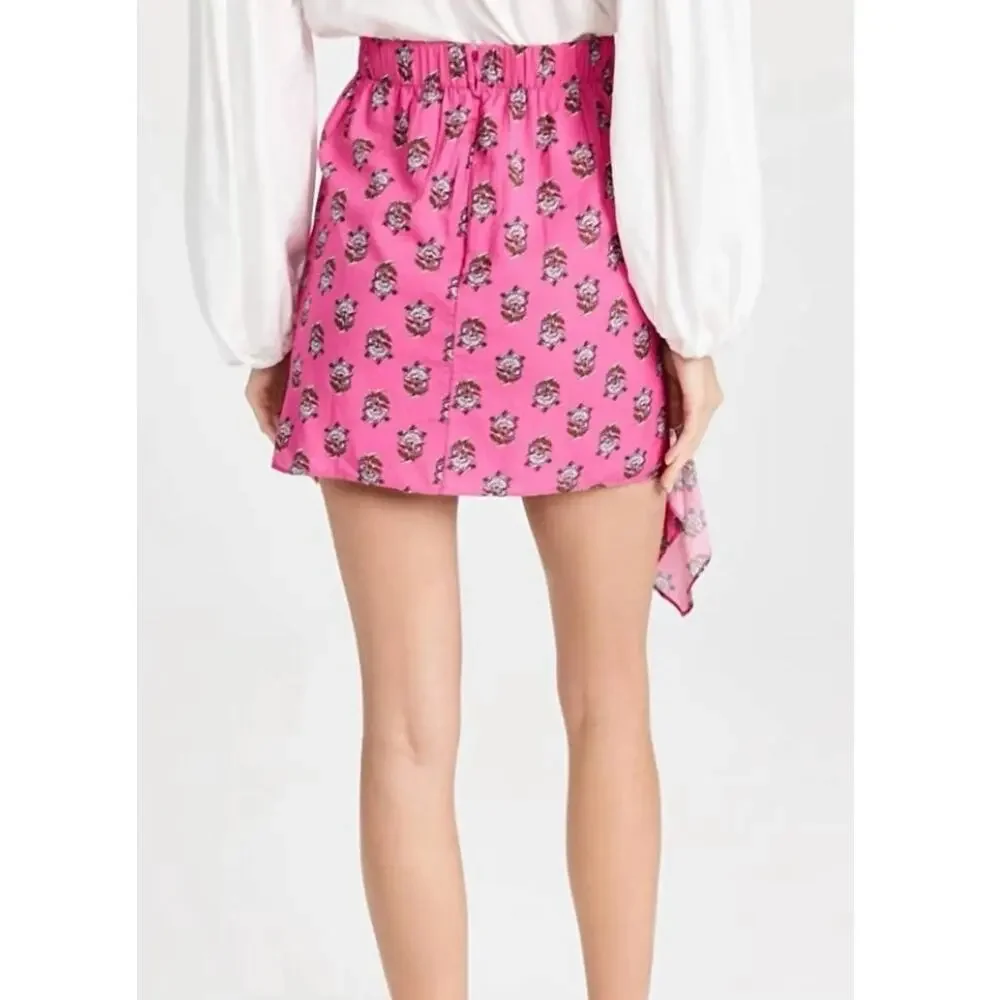 NWT RHODE Hannah Skirt in Marigold Flower/Hot Pink SZ S